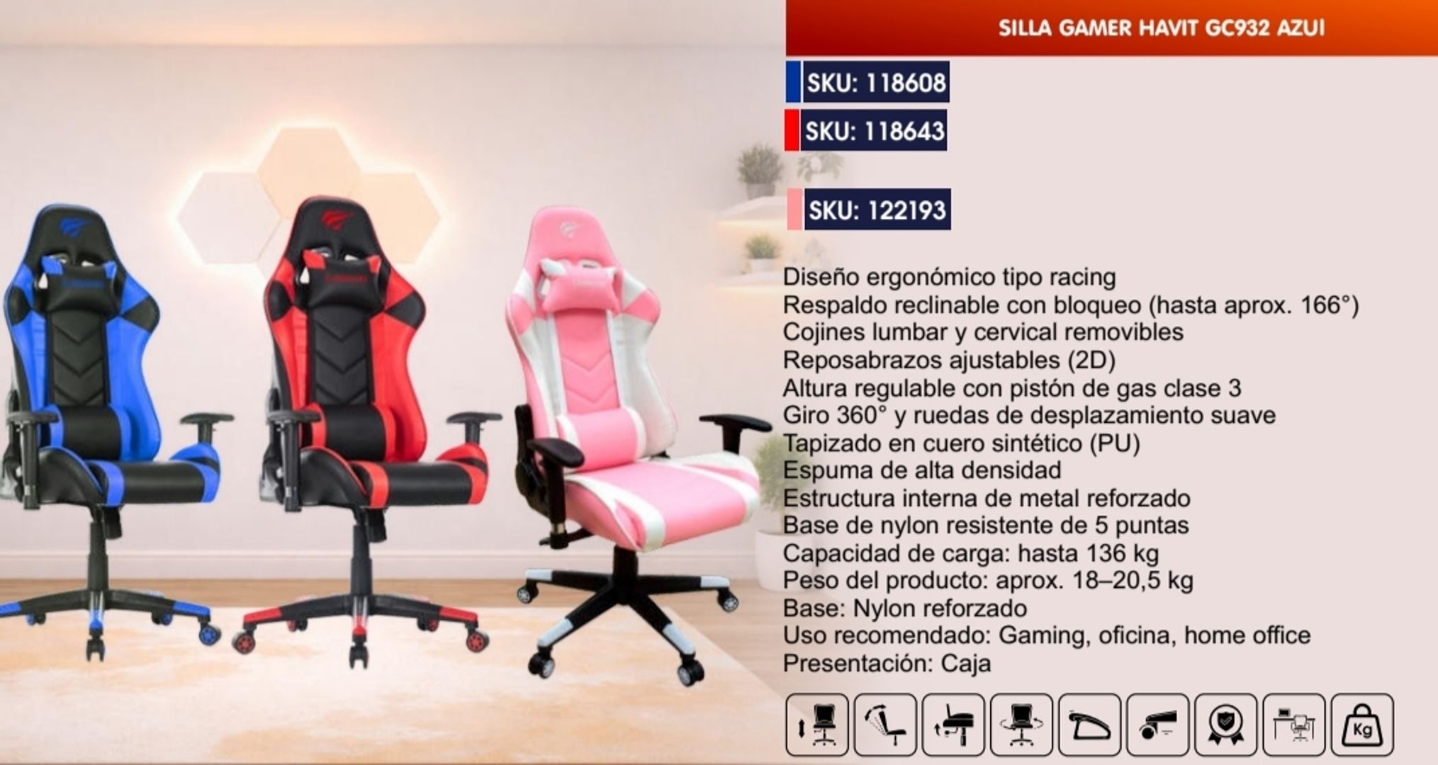 SILLA GAMER HAVIT 