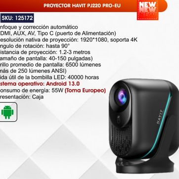 Imagen del producto PROYECTOR HAVIT PJ220 PRO-EU 