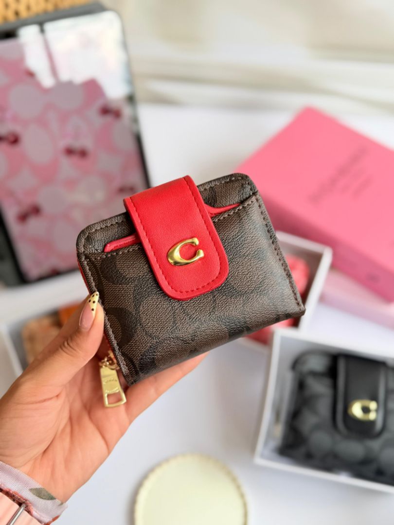 BILLETERA CH 4524 CAFE/ROJA