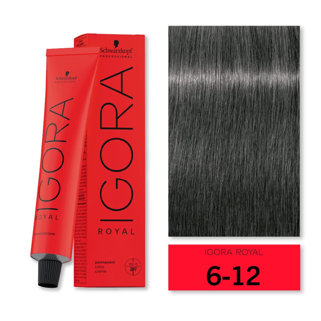 TINTE IGORA ROYAL RUBIO OSCURO CENIZA HUMO 6-12