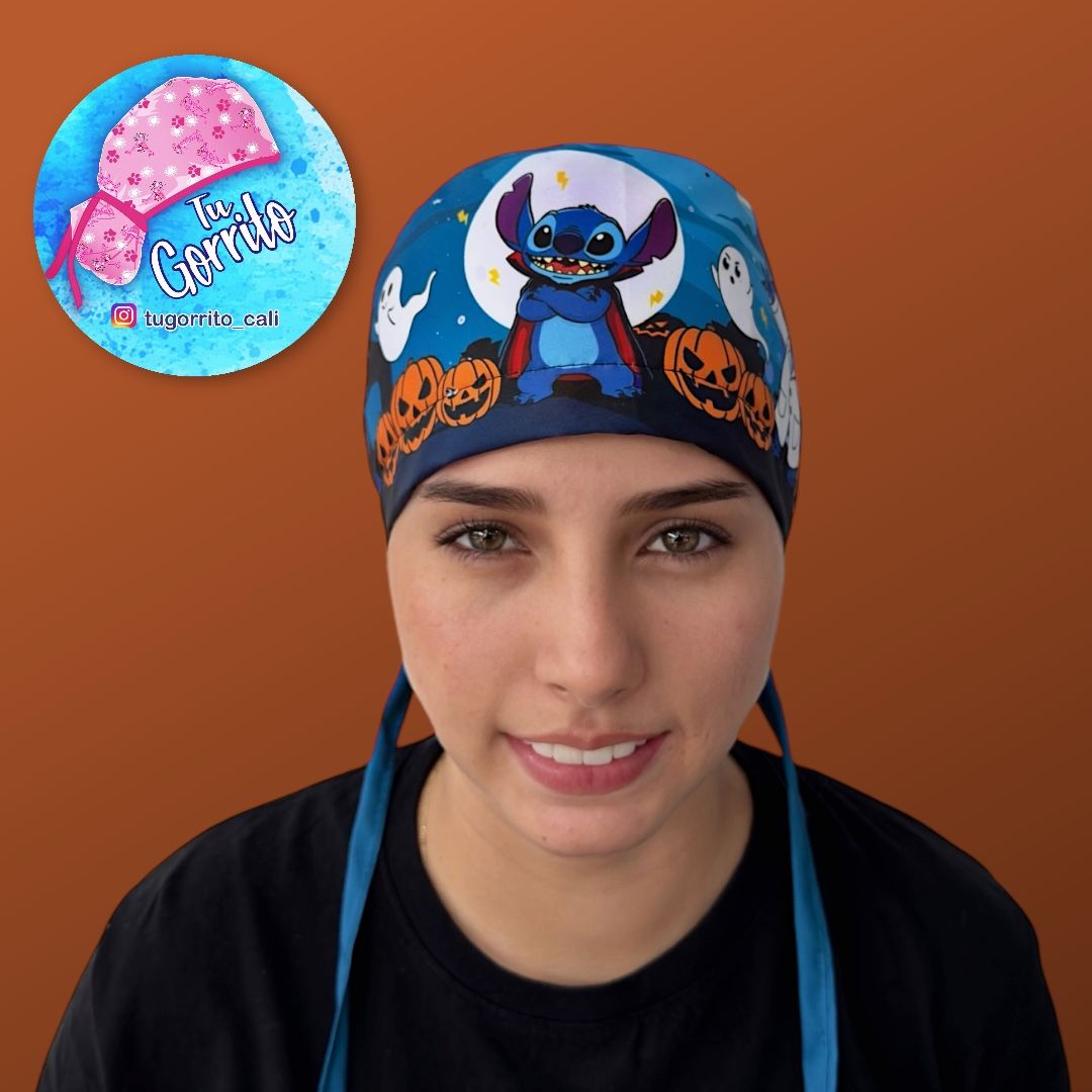 Stitch Halloween noche azul 