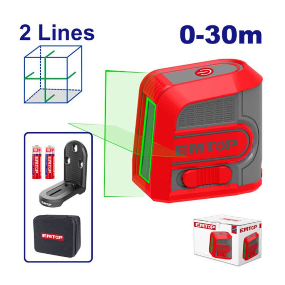 EMTOP NIVEL LASER 0-30MTS LUZ VERDE 2 LINEAS TOP VALUE