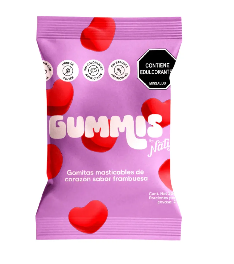 GUMMIS CORAZONES FRAMBUESA X 30GR NATIF