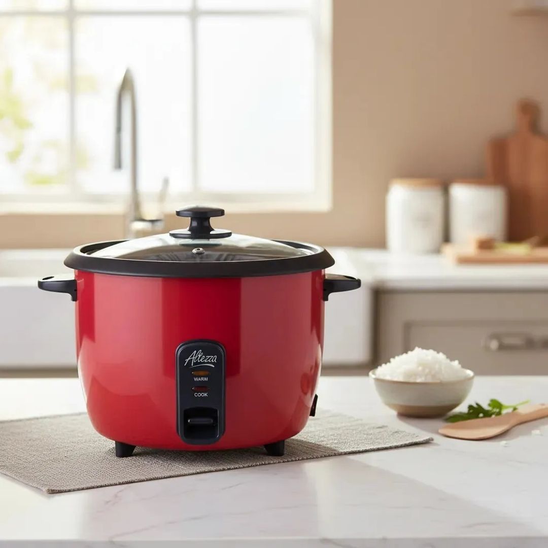 OLLA ARROCERA MULTIFUNCIONAL ALTEZZA 5 TAZAS 1L ROJO