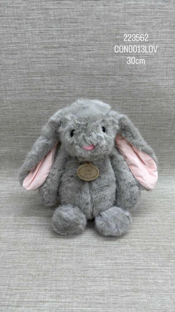 CONEJO GRIS OREJON 30 CM