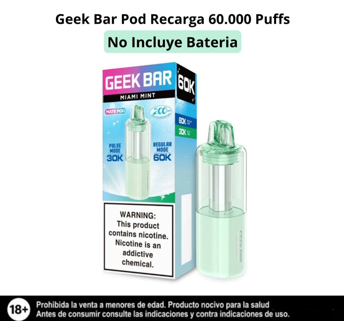 Geek Bar Pod Miami Mint 60.000 Puffs