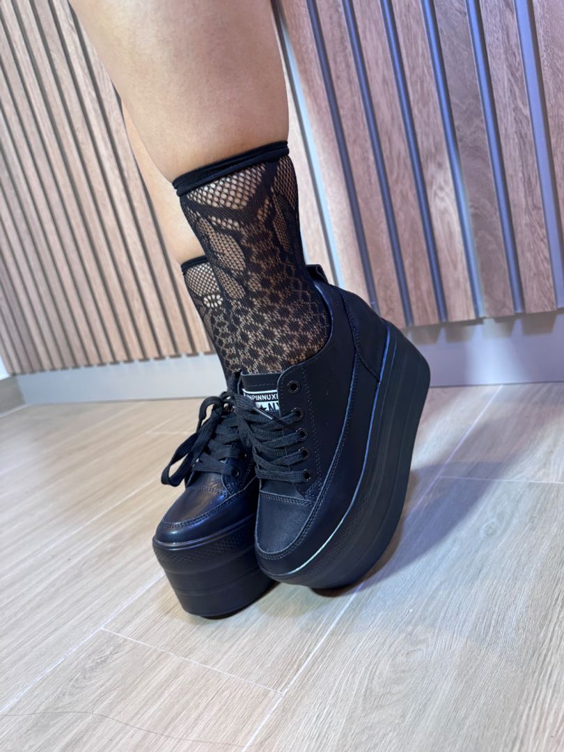 TENIS 3 pisos plataforma BLACK 