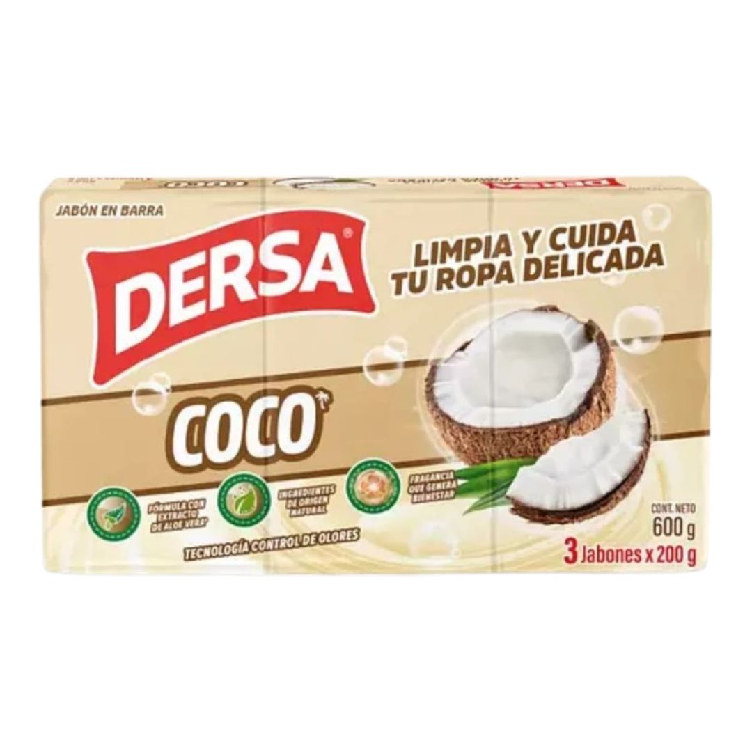  W. DETERGENTE EN BARRA COCO X 200 GR PAQ X 3 UNI