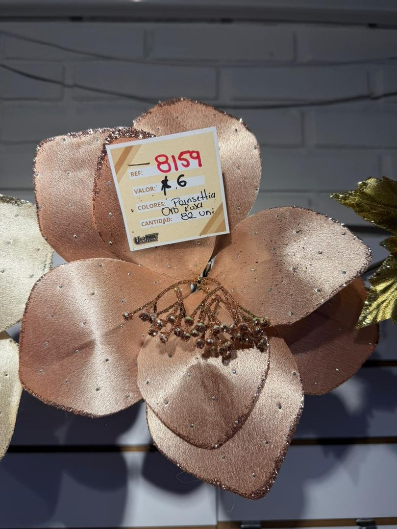 PONSETIA ORO ROSA CON PIEDRERIA