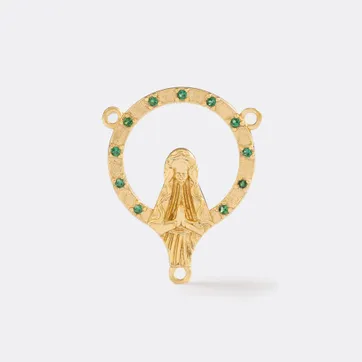 Imagen del producto Crucero Virgen Con Circonias Verde