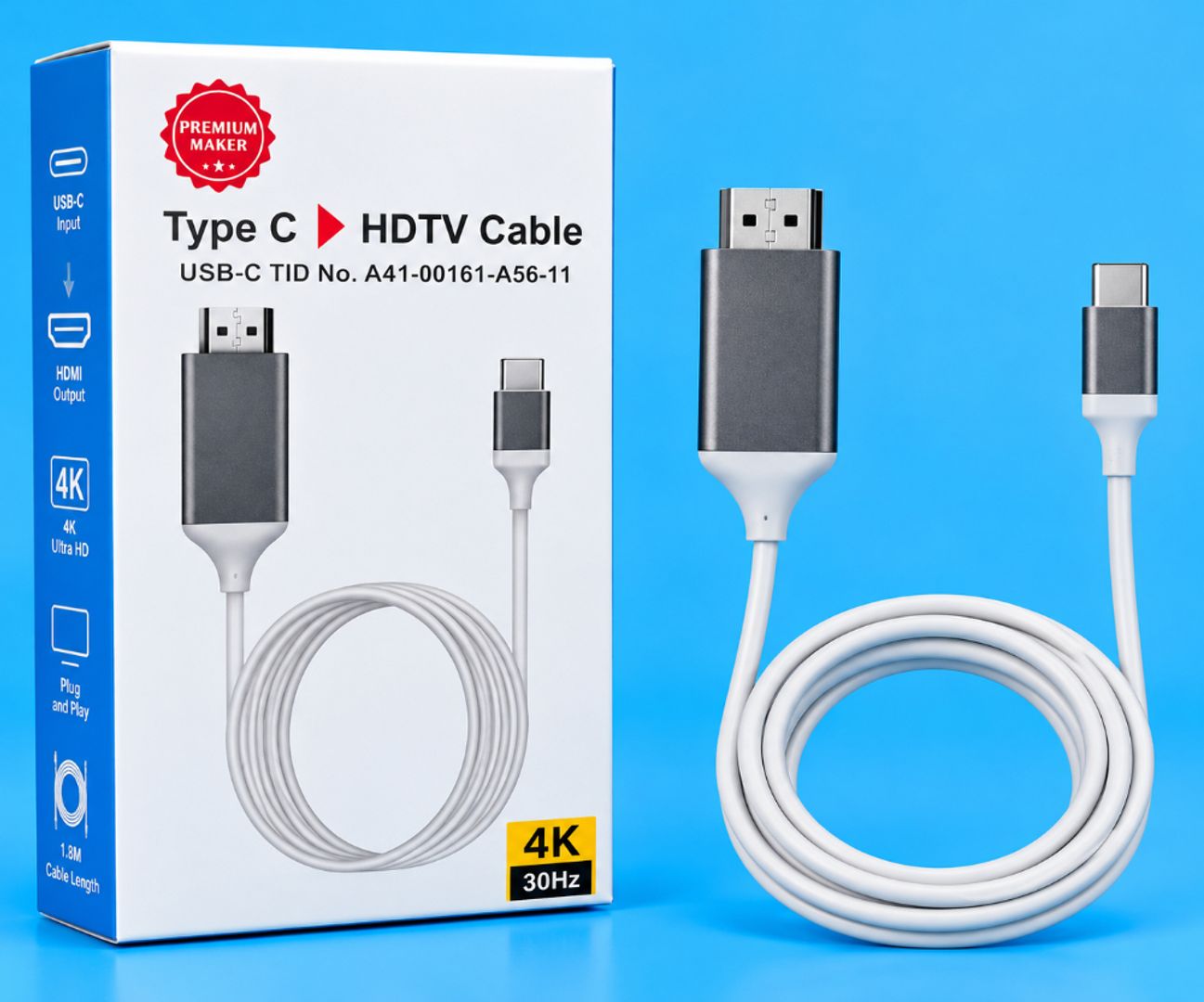 Cable USB-C a HDMI 4K 