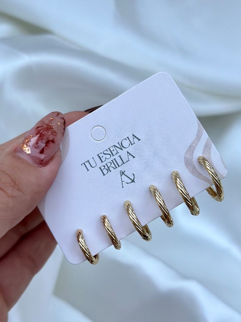 Set trío candonga dorada 