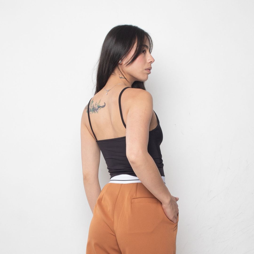 CROP TOP TIRAS ACETATO 