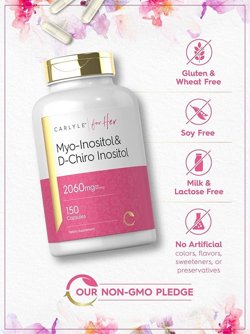 Myo inositol y DChiro Inositol 2060mg 150 CAP Carlyle