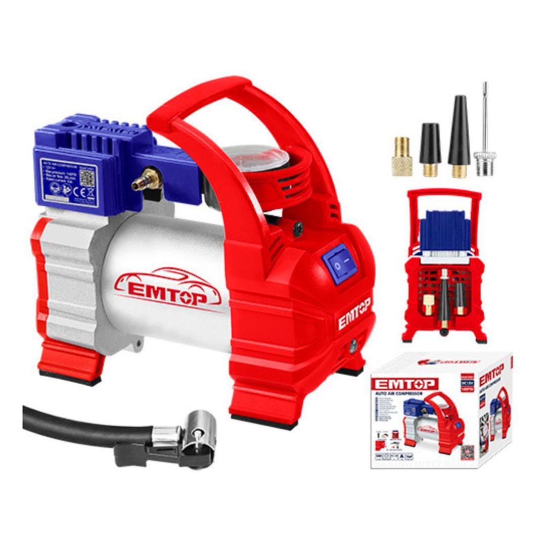 EMTOP COMPRESOR DE AIRE 12V 140PSI+ACCESORIO SUPER EMTOP