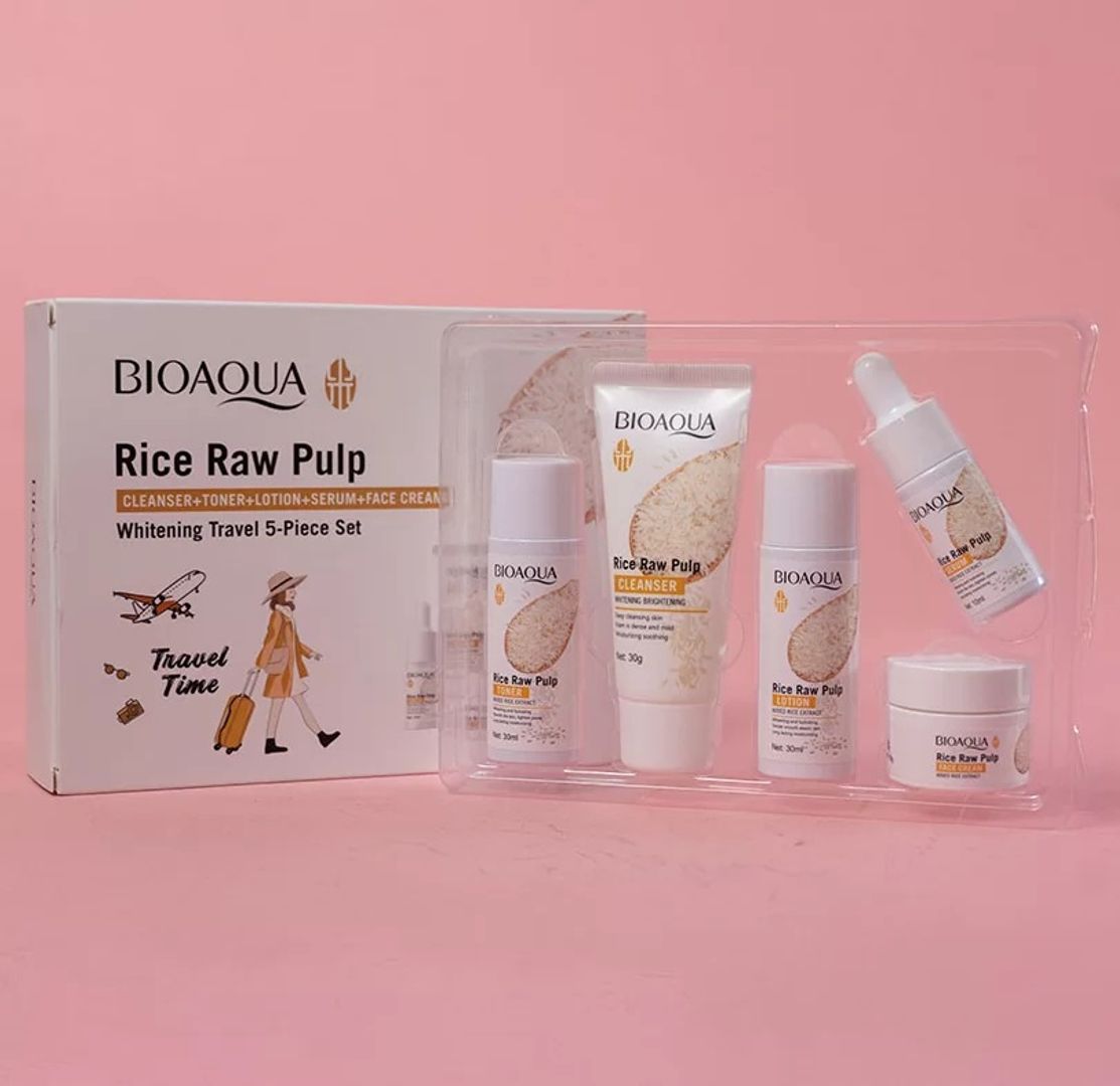 Kit Viajero Mini Skincare de Arroz Bioaqua