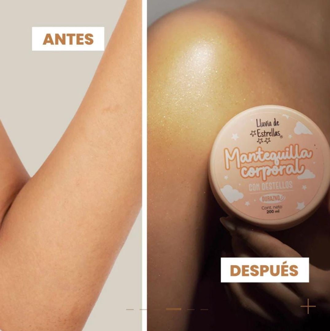 Mantequilla corporal con destellos durazno 