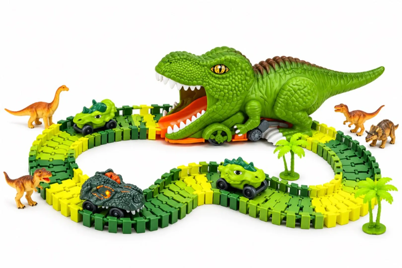 PISTA DE CARROS FLEXIBLE DINOSAURIOS 101 PCS