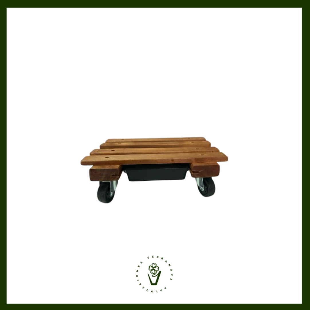 SOPORTE DE MADERA CON RODACHIN