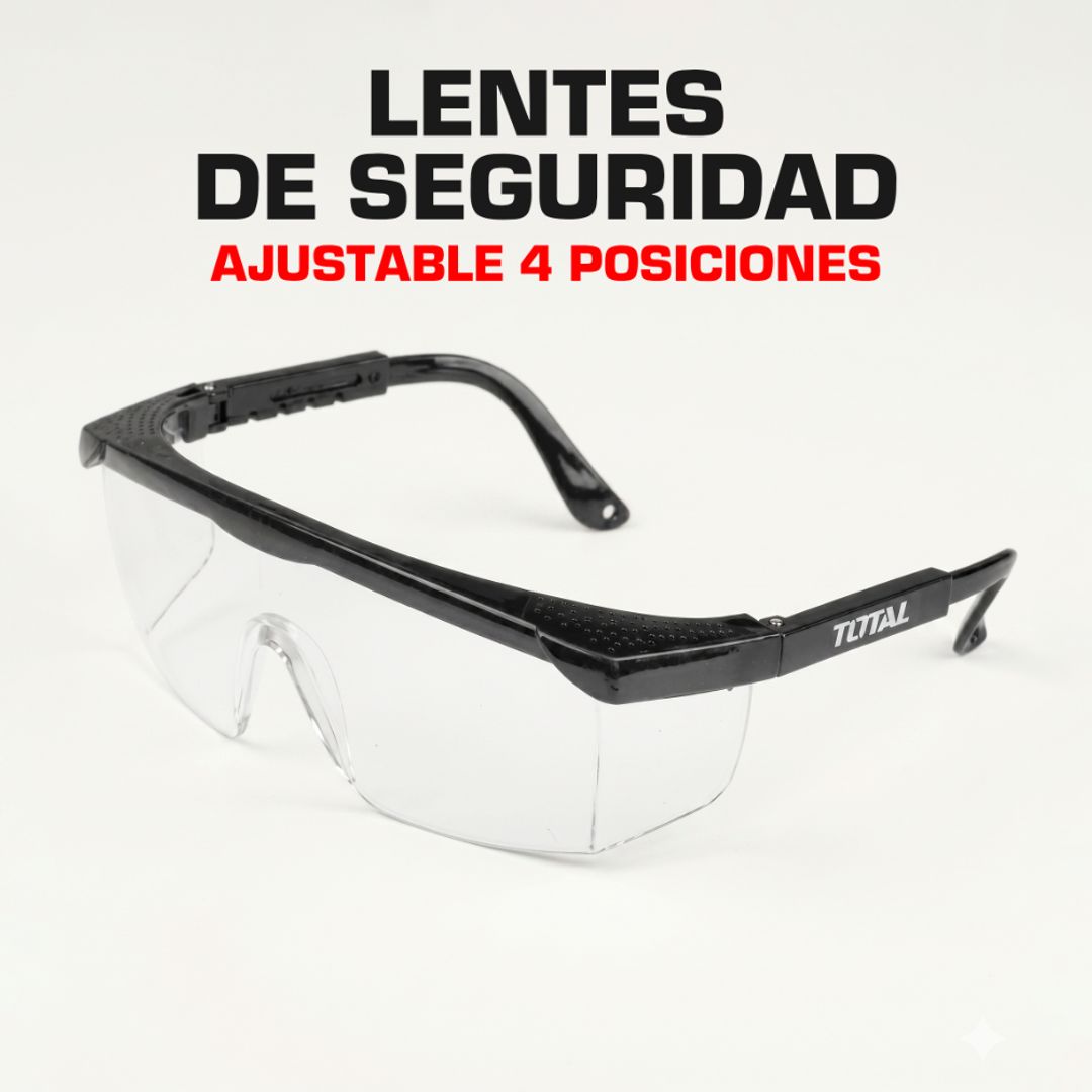 LENTES DE SEGURIDAD TRANSPARENTES  CON FRANJA NEGRA
