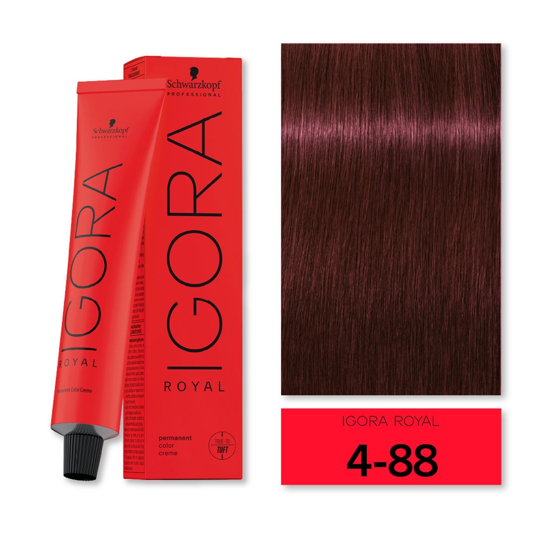 TINTE IGORA ROYAL CASTAÑO MEDIO ROJO INTENSO 4-88