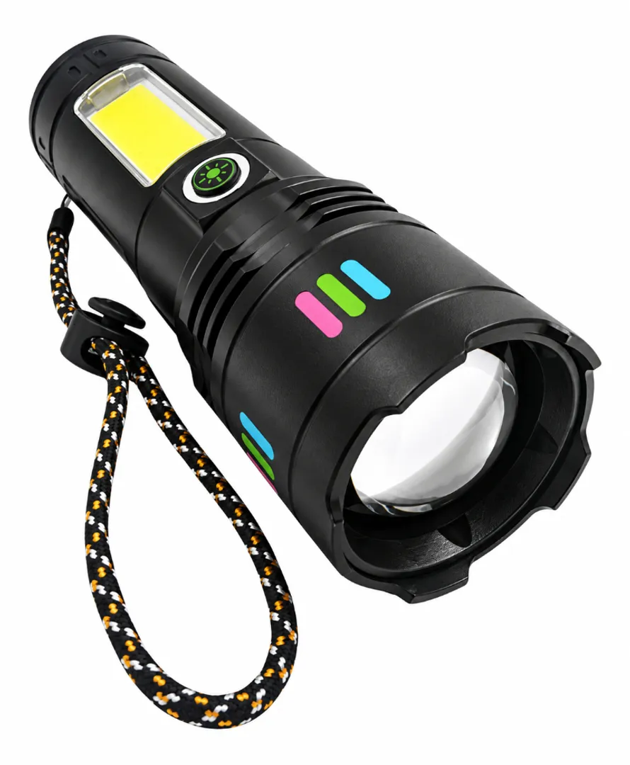 LINTERNA LED PORTATIL TACTICA RECARGABLE ZOOM DK-245 HIGH POWER