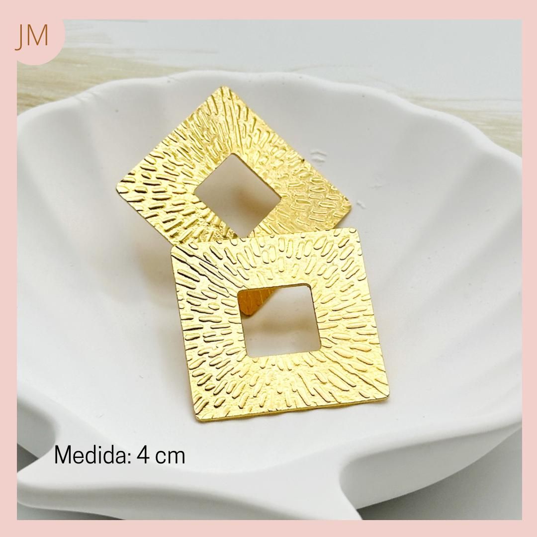 Lindos Maxi Aretes Cuadros Bronce 