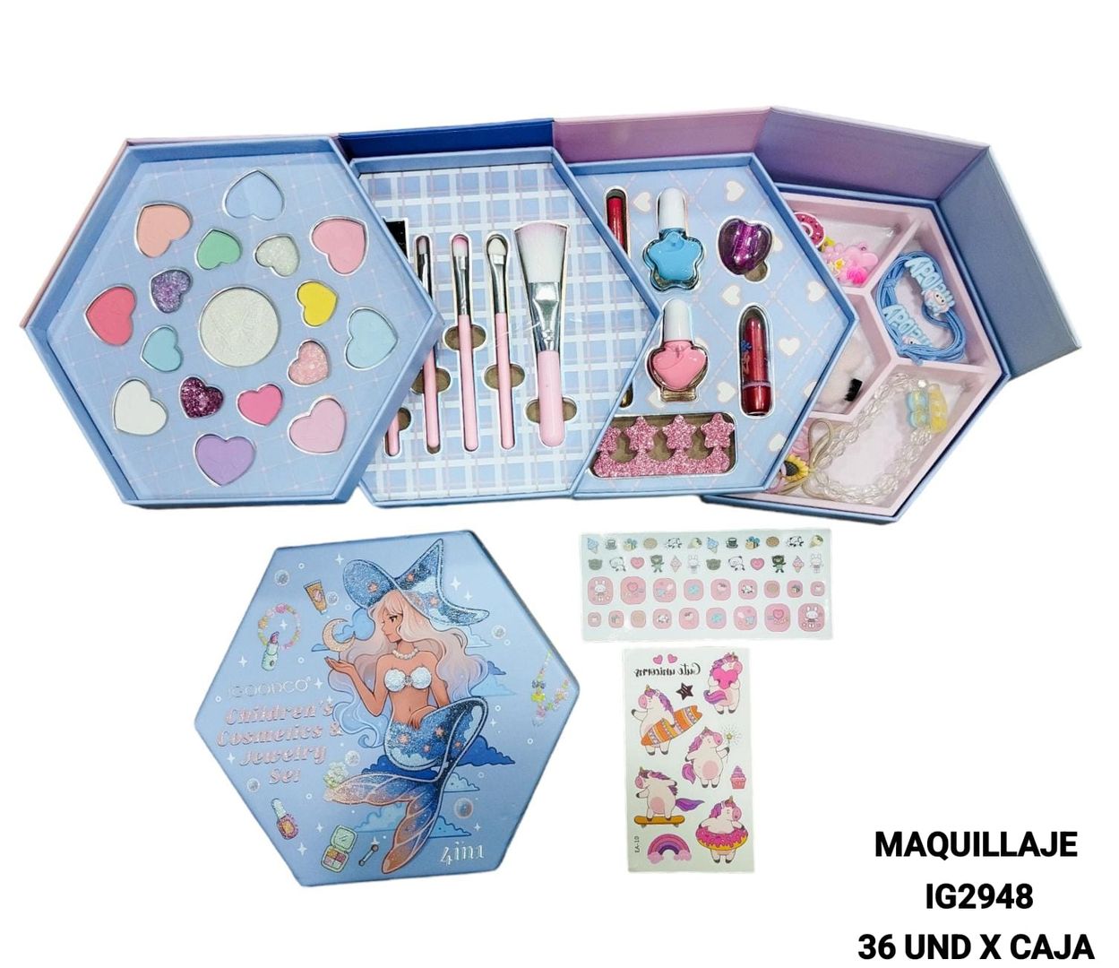 Maquillaje niña hexagonal