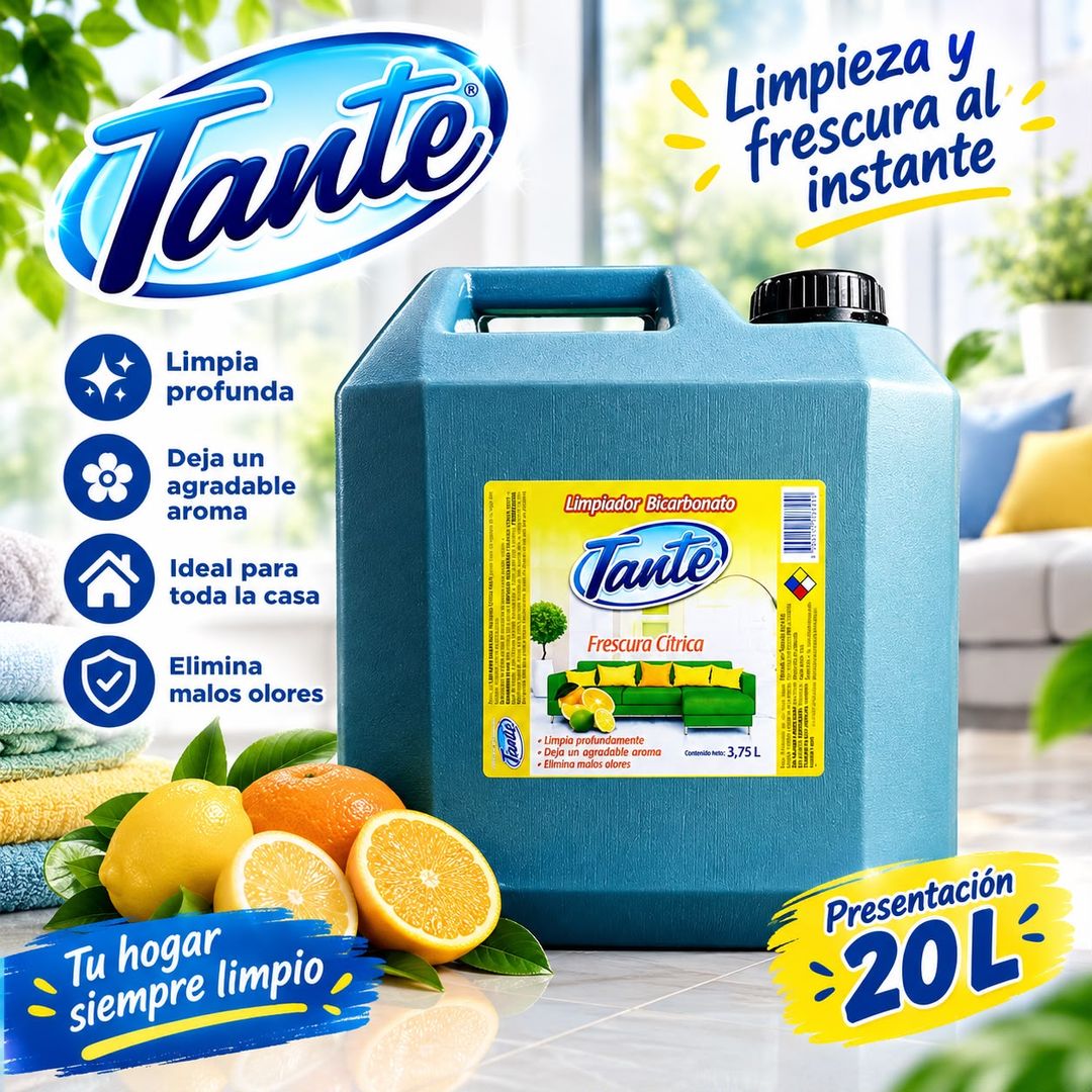 LIMPIADOR BICARBONATO FRESCURA CITRICA TANTE X 20 LITROS