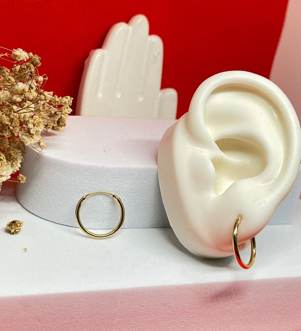 Candongas tipo piercing grandes 1.7cm