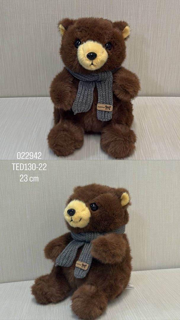 OSO PELUDITO CON BUFANDA SURTIDO  23 CM