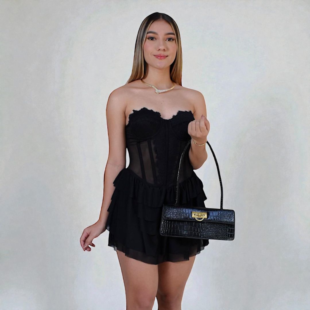 Vestido corset encaje