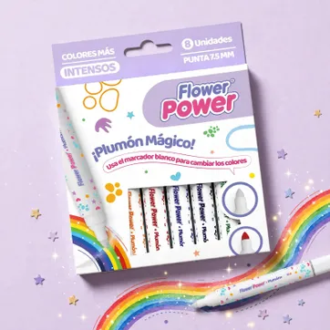 Imagen del producto MARCADORES MÁGICOS PRIMAVERA FLOWERPOWER X8