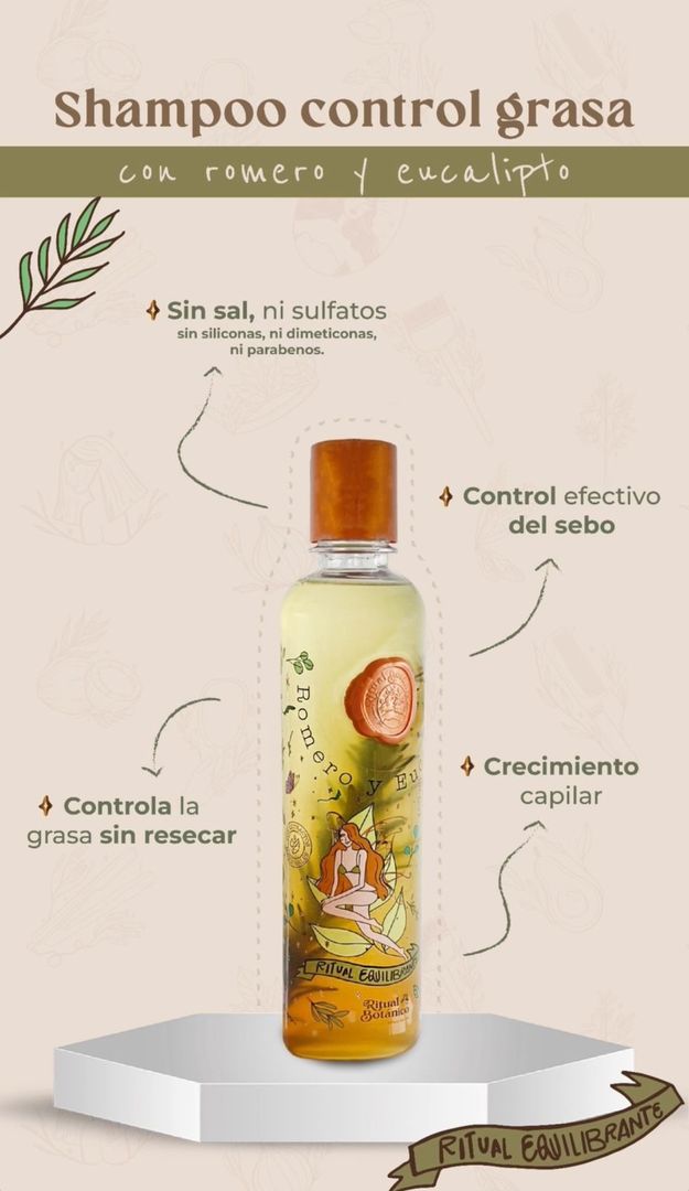 Shampoo romero y eucalipto ritual botanico