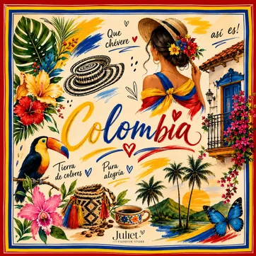 PAÑOLETA PREMIUM 70cmx70cm COLOMBIA DISEÑO 10 - imagen 1