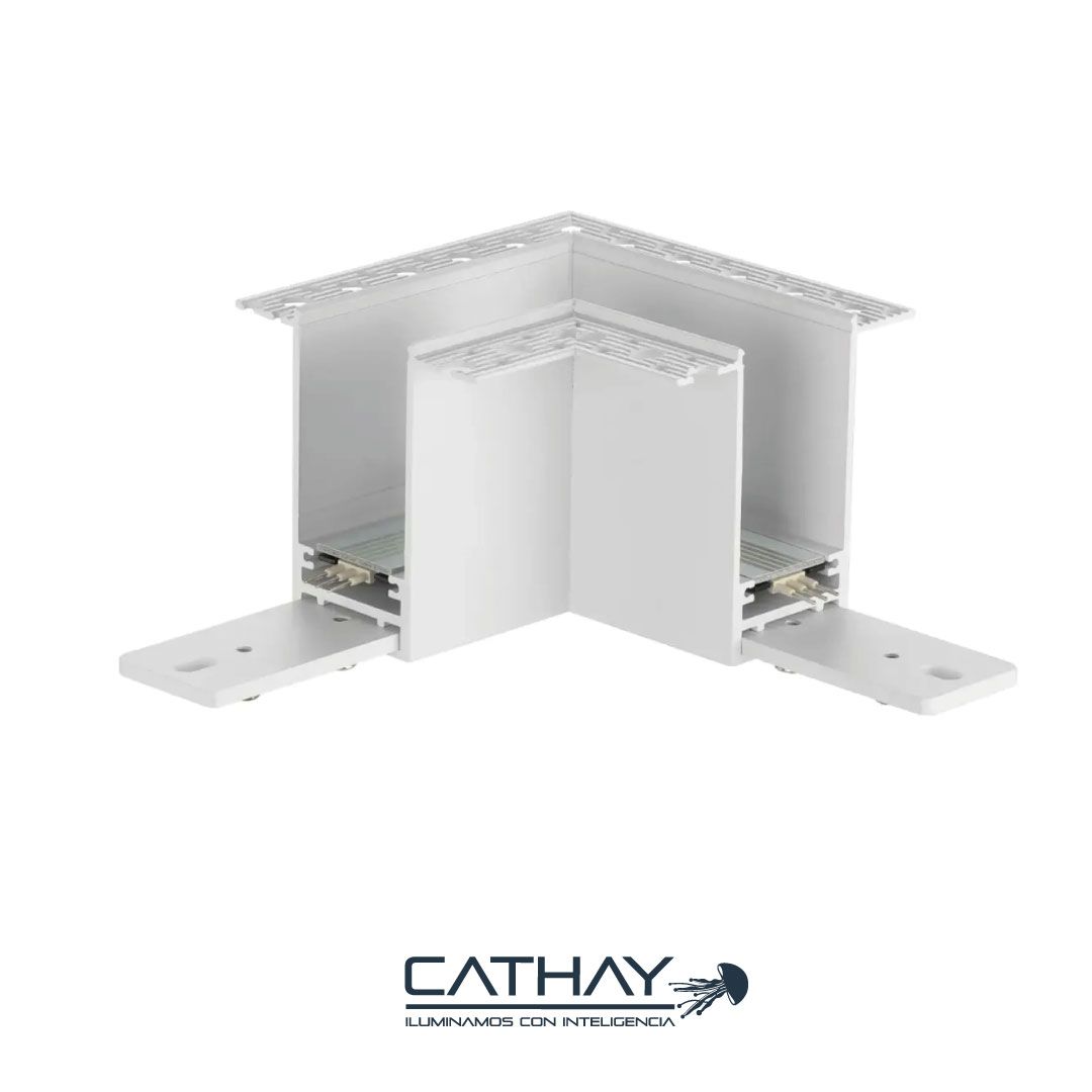 UNION EN L CHASIS BLANCO PARA RIEL MAGNETICO