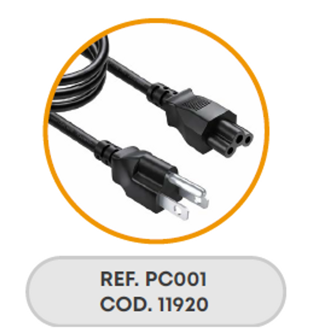 CABLE DE PODER TREBOL PLANO 100% COBRE - PC001