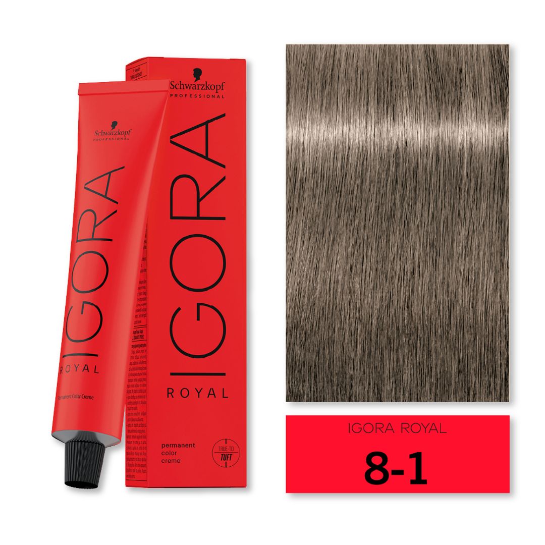 TINTE IGORA ROYAL RUBIO CLARO CENIZA 8-1