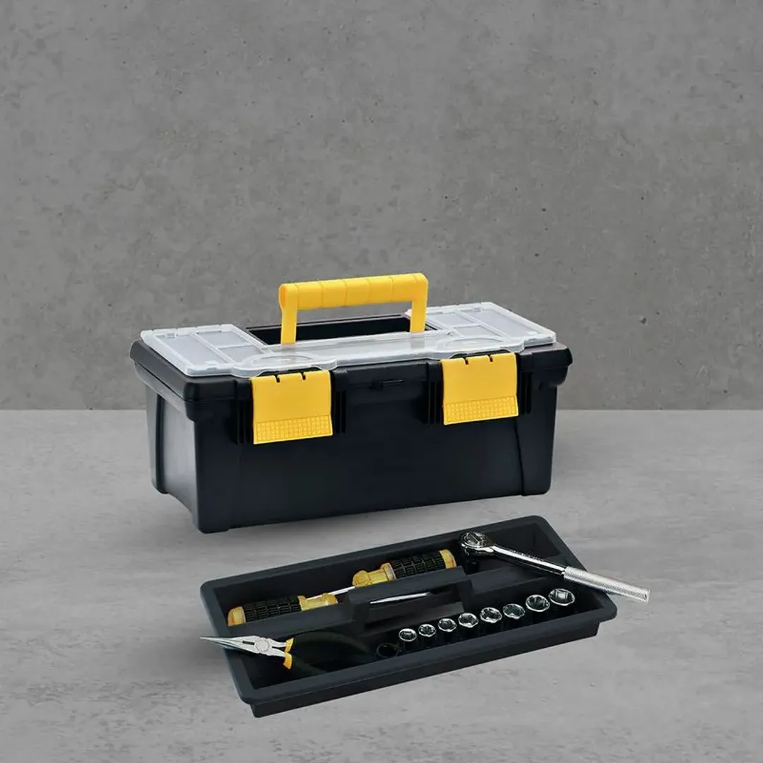 caja de herramientas rimax 16 pulg tapa panal negro