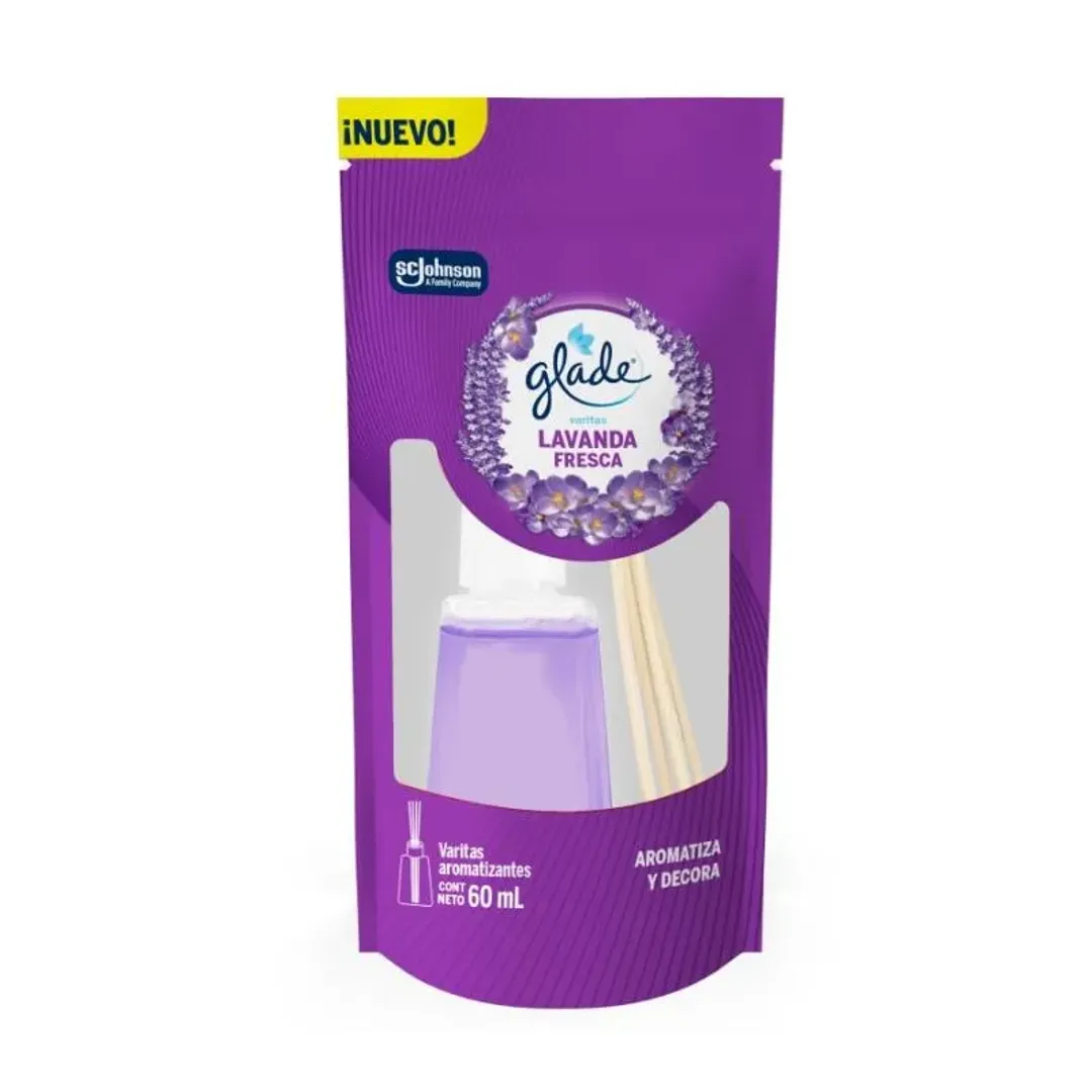 AMBIENTADOR VARITAS GLADE LAVANDA*60ML