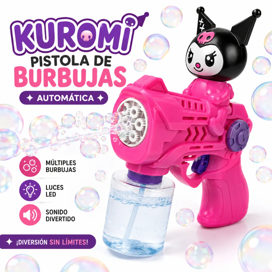 Pistola de burbujas Kuromi