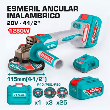 Imagen del producto ESMERIL ANGULAR INALAMBRICO 42V 4 1/2