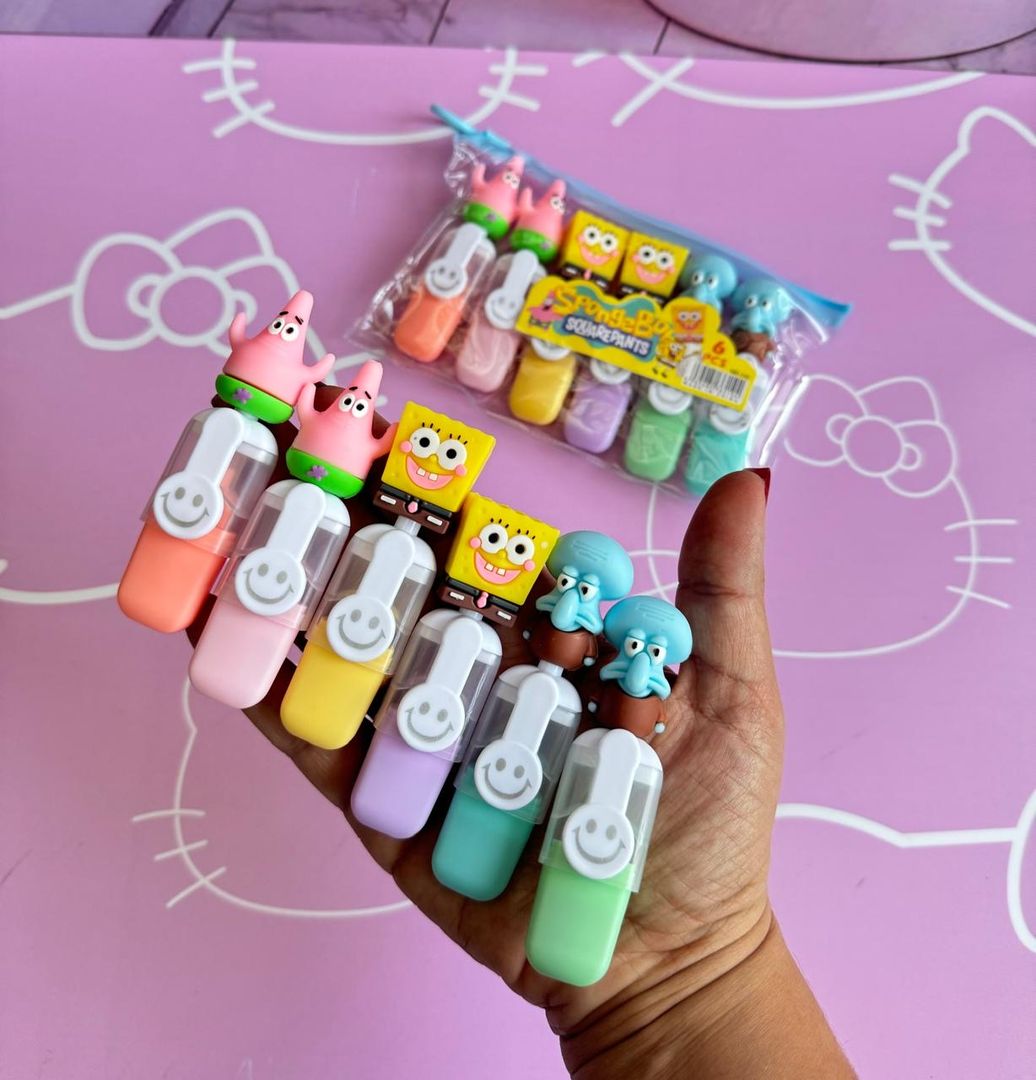 Resaltadores x6 Bob esponja 