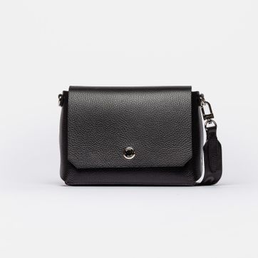 BANDOLERA MALDIVA CUERO GRANEADO NEGRO - imagen 1