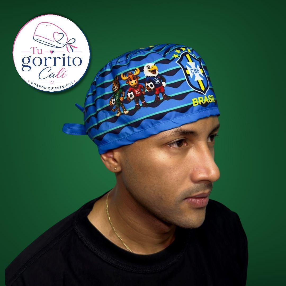 Mundial selección Brasil fondo azul hombre 