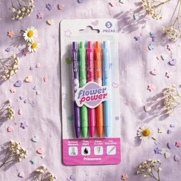 Imagen del producto BOLÍGRAFOS PRIMAVERA FLOWER POWER X5