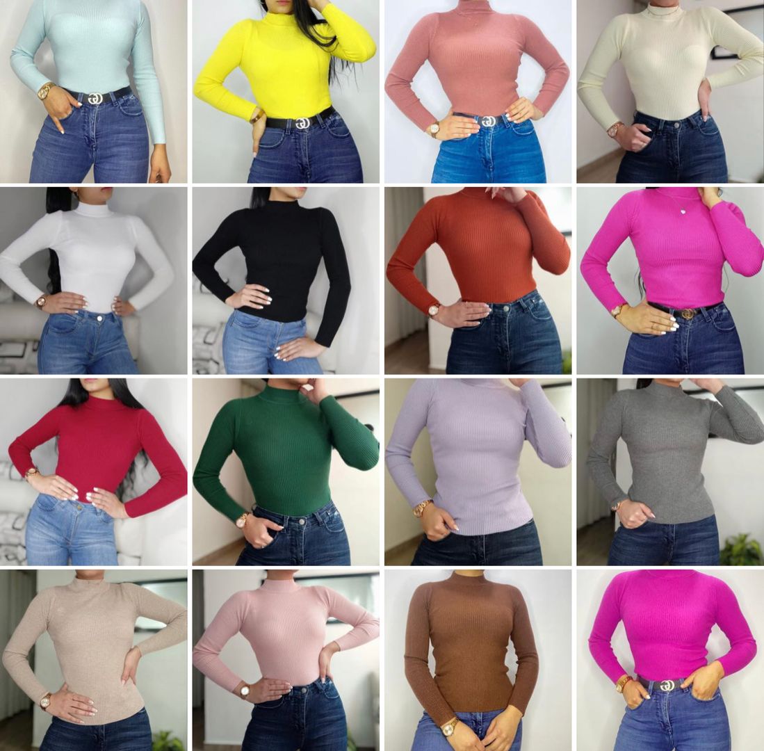 Básicos tejidos, cuello subido y tortuga, con botones