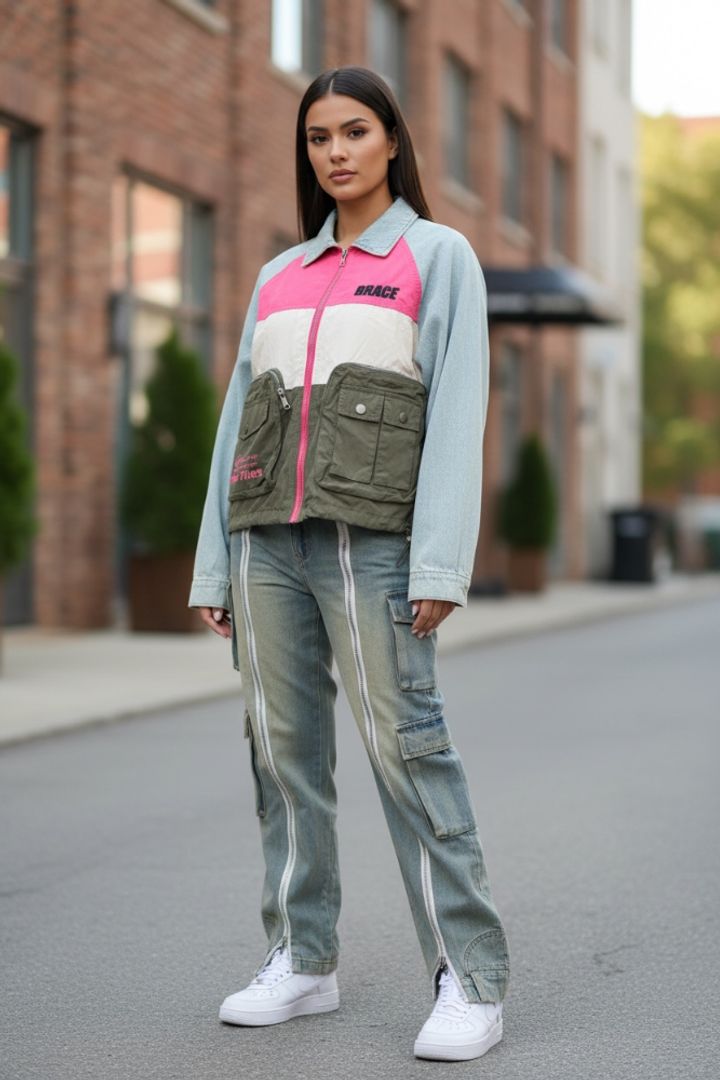 CHAQUETA GRECIA DENIM PINK