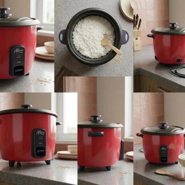 OLLA ARROCERA MULTIFUNCIONAL ALTEZZA 5 TAZAS 1L ROJO - imagen 1