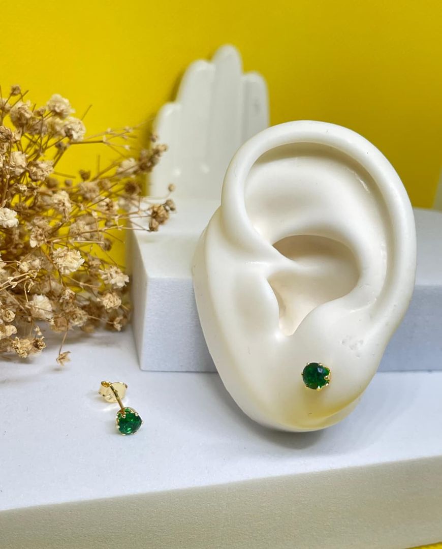 Topos circon verde redondos 4mm